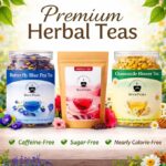 BrewPeaks Herbal Tea Combo (3-in-1) – Butterfly Pea Flower, Hibiscus & Chamomile (25g Each) | Skin Glow, Weight Loss & Better Sleep | 100% Natural, Caffeine-Free Detox Tea | Flower Based Tea in Reusable PET Jars - Image 7